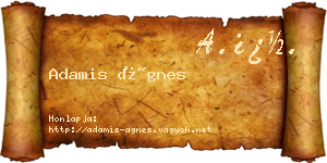 Adamis Ágnes névjegykártya