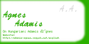 agnes adamis business card